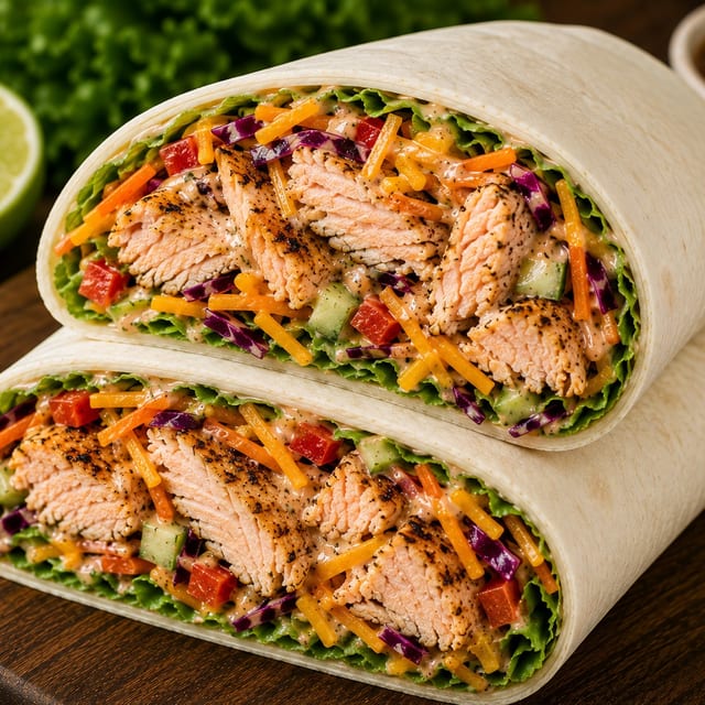 Jerk Salmon Wrap.