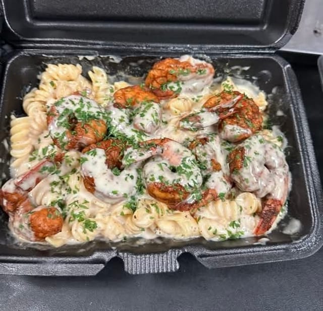 Jerk Shrimp Pasta.