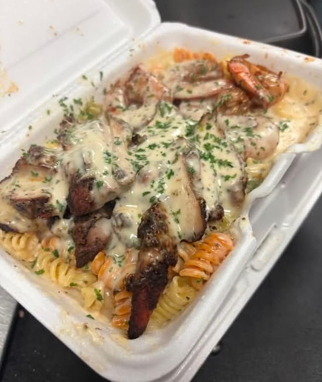 Chicken and Shrimp Pasta.
